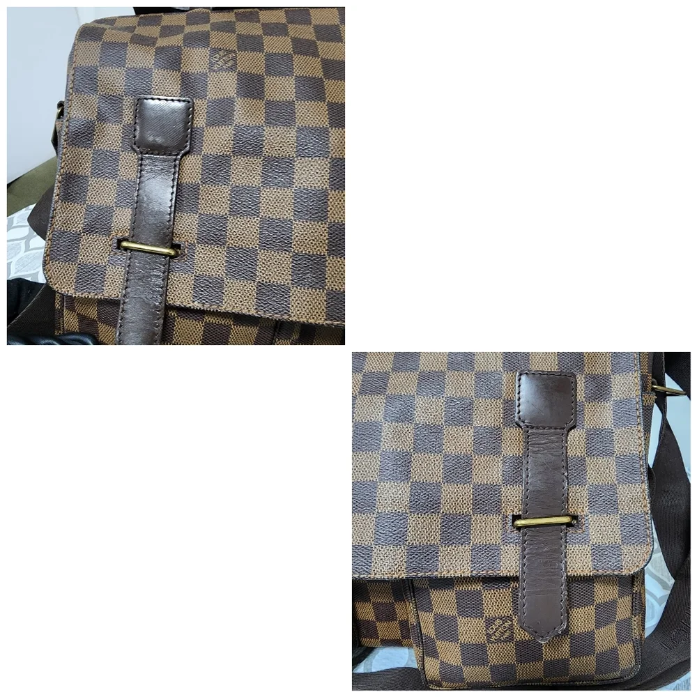 LOUIS VUITTON Damier Ebene Broadway Messenger Bag Brown